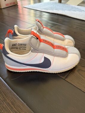 Nike Kendrick Lamar Cortez Slip-On Sneakers in White, Navy & Orange